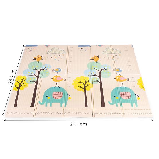 Penová podložka pre deti 200x180 cm vzdelávacia obojstranná skladacia mierka rastu abeceda ECOTOYS