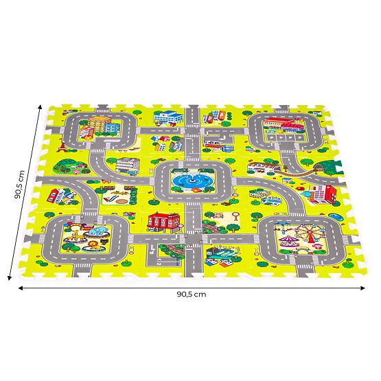 Penová podložka pre deti mesto 9 dielov 90,5x90,5 cm IPLAY