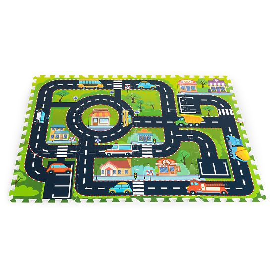 Penová podložka pre deti puzzle mesto ulice cesty IPLAY