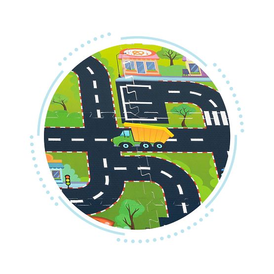 Penová podložka pre deti puzzle mesto ulice cesty IPLAY