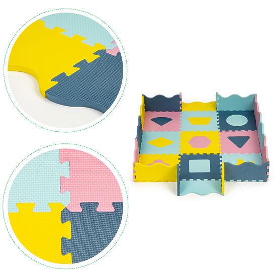 Penová podložka - puzzle pastelovej farby