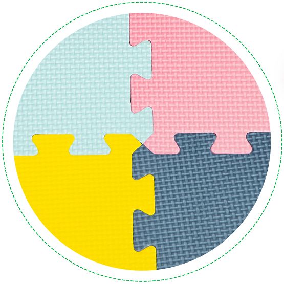 Penová podložka - puzzle pastelovej farby