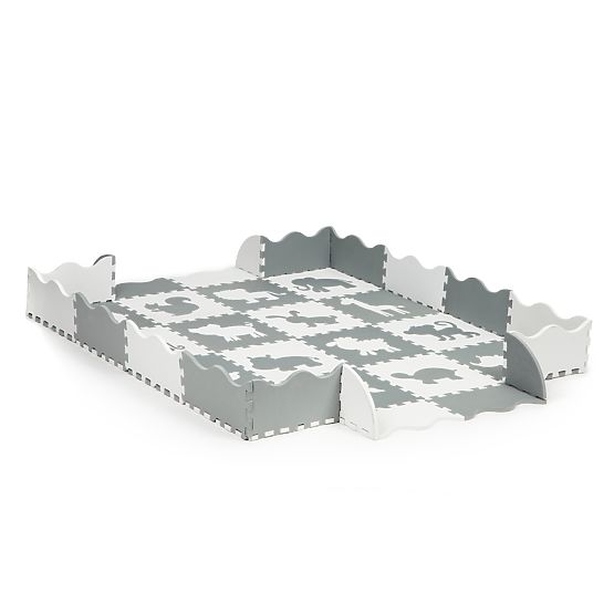 Penová podložka - puzzle šedo-bielej