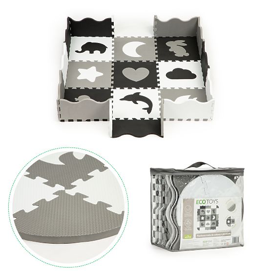 Penová podložka s ohrádkou puzzle suchý bazén 25ks ECOTOYS