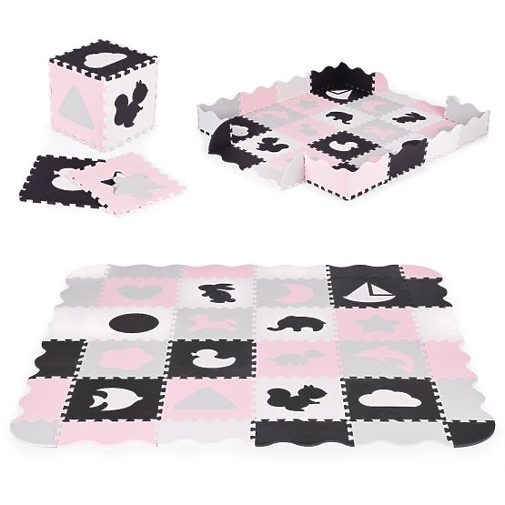 Penová podložka s ohrádkou puzzle suchý bazén 36 prvkov ECOTOYS