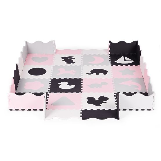 Penová podložka s ohrádkou puzzle suchý bazén 36 prvkov ECOTOYS