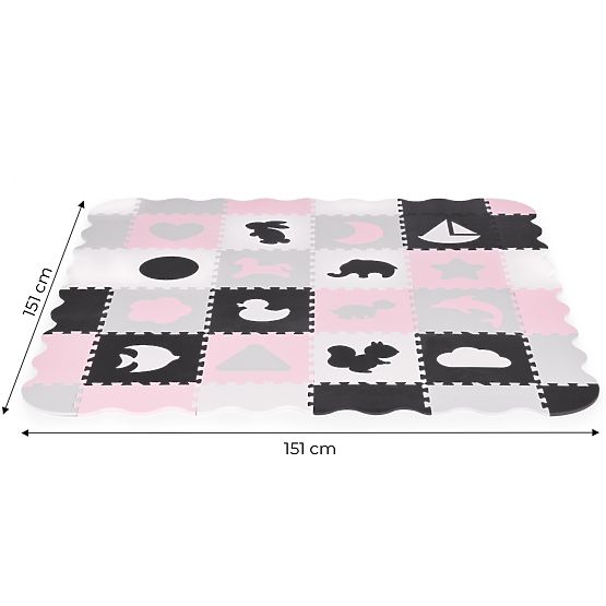 Penová podložka s ohrádkou puzzle suchý bazén 36 prvkov ECOTOYS