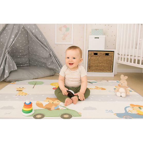 Penová vzdelávacia obojstranná rolovacia podložka s abecedou ECOTOYS pre deti