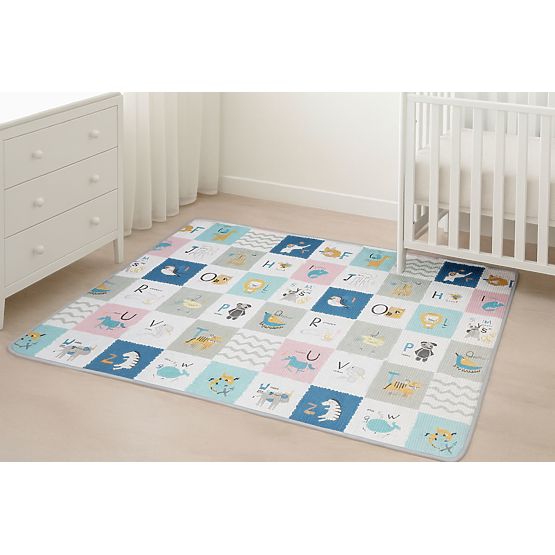 Penová vzdelávacia obojstranná rolovacia podložka s abecedou ECOTOYS pre deti