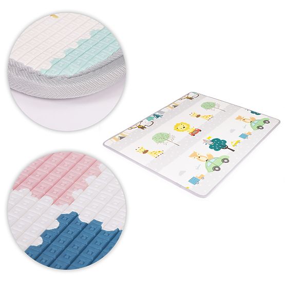 Penová vzdelávacia obojstranná rolovacia podložka s abecedou ECOTOYS pre deti