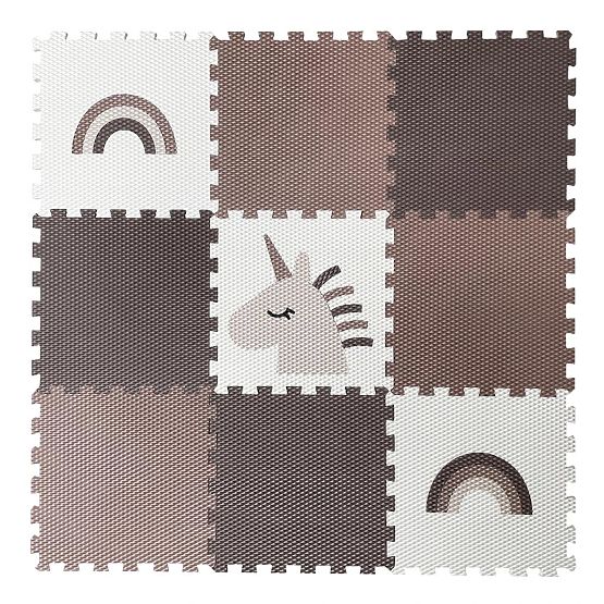 Penové puzzle 9 dielov - jednorožec a dúha