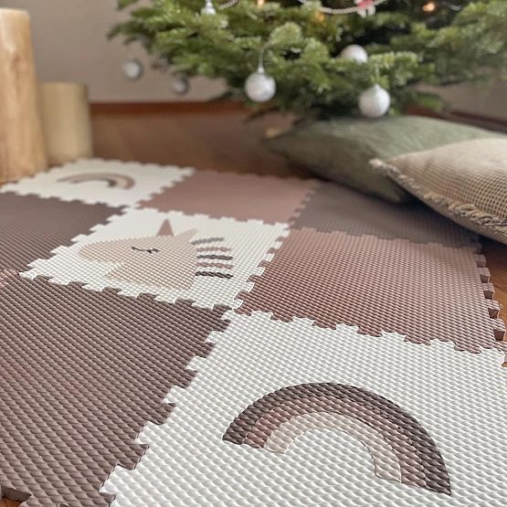 Penové puzzle 9 dielov - jednorožec a dúha