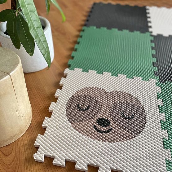 Penové puzzle 9 dielov - leňochod a dúha