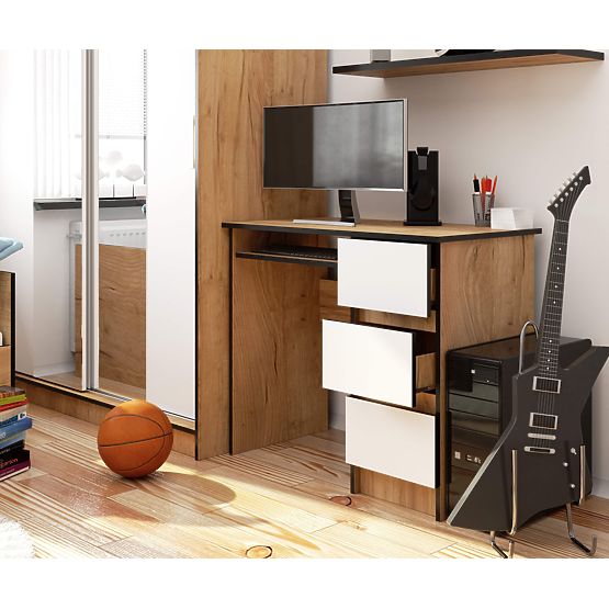 PÍSACÍ STÔL A-6 CLP DUB CRAFT / BIELY PRAVOSTRANNÝ