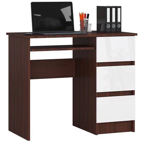 PÍSACÍ STÔL A-6 CLP WENGE - BIELY PRAVOSTRANNÝ