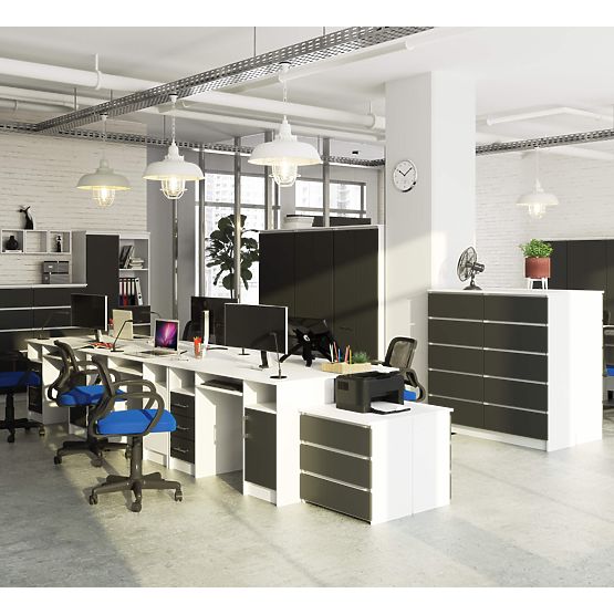 PÍSACÍ STÔL ANA PK BIELY / ŠEDÝ