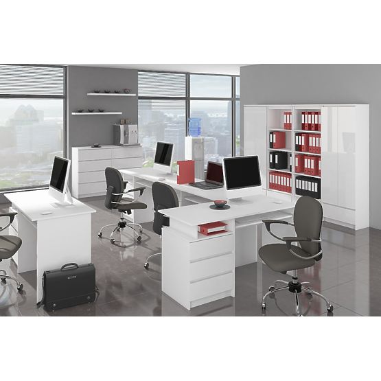 PÍSACÍ STÔL CLP 135cm PK BIELY / BIELY LESK