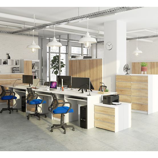 PÍSACÍ STÔL CLP 135cm PK BIELY / SONOMA