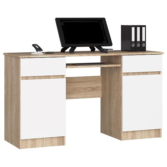 PÍSACÍ STÔL CLP A5 2D 2SZ PK SONOMA / BIELA
