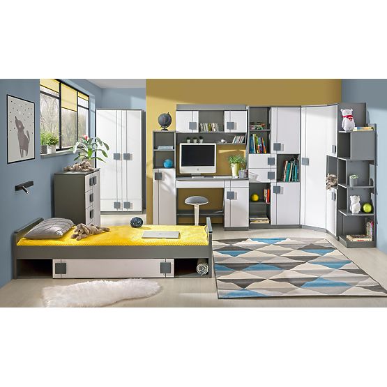 Písací stôl Gumi - biela / antracit