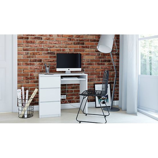 Písací stôl Lima ĽAVÝ BIELY