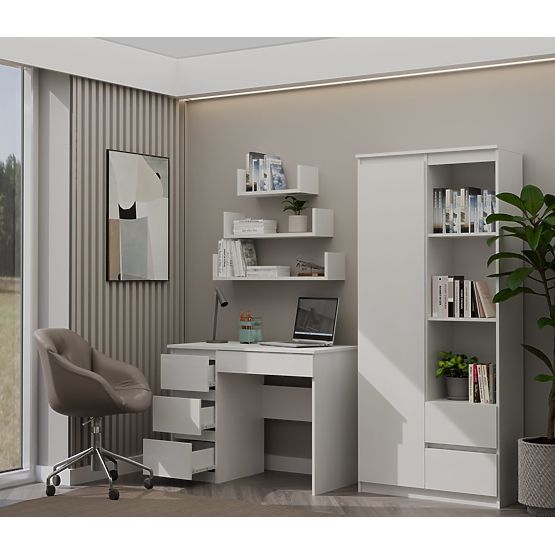 Písací stôl Mijas ĽAVÝ BIELY