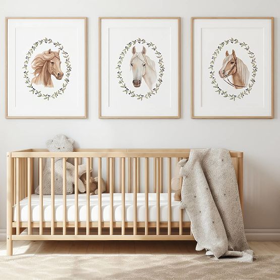 Plagáty pre deti - sada koní
