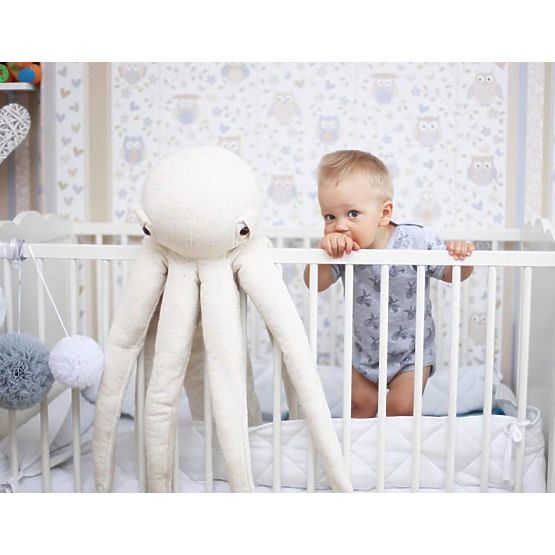 Plyšová chobotnica - ecru