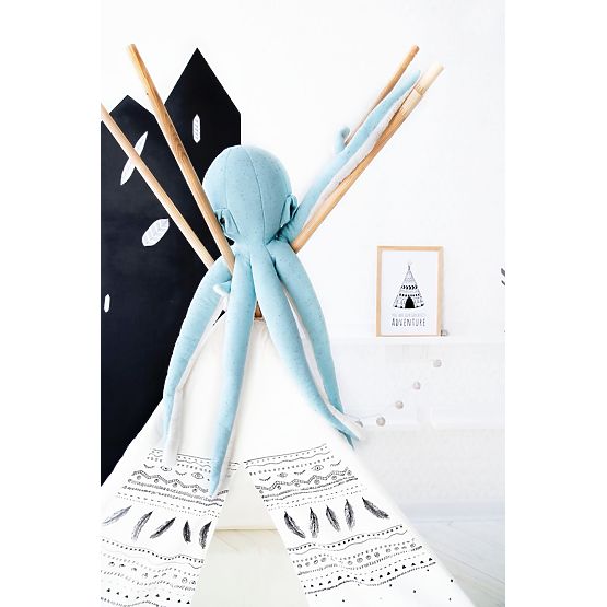 Plyšová chobotnica - modrá