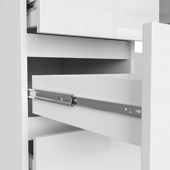 POČÍTAČOVÝ STÔL A-11 135 cm 6 ZÁSUVIEK PK BIELA / BIELY LESK