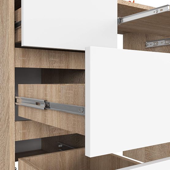 POČÍTAČOVÝ STÔL A-6 90 cm ĽAVÝ PK SONOMA / BIELY