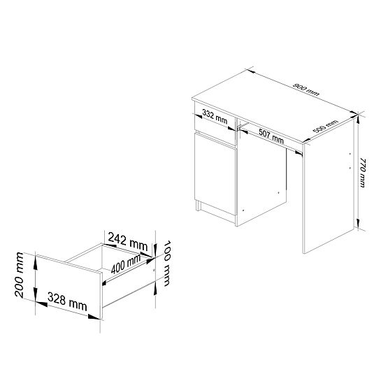 POČÍTAČOVÝ STÔL PIKSEL OLŠA - ĽAVÝ