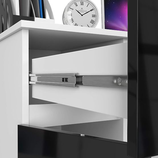 POČÍTAČOVÝ STÔL PIKSEL PK ČIERNY LESK ĽAVÝ