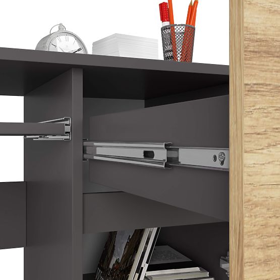 POČÍTAČOVÝ STÔL PIKSEL PK ŠEDÝ / DUB ARTISAN - PRAVÝ