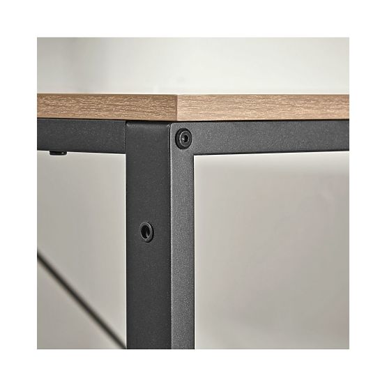 Počítačový stôl s regálom a nastaviteľnými nožičkami dub sonoma