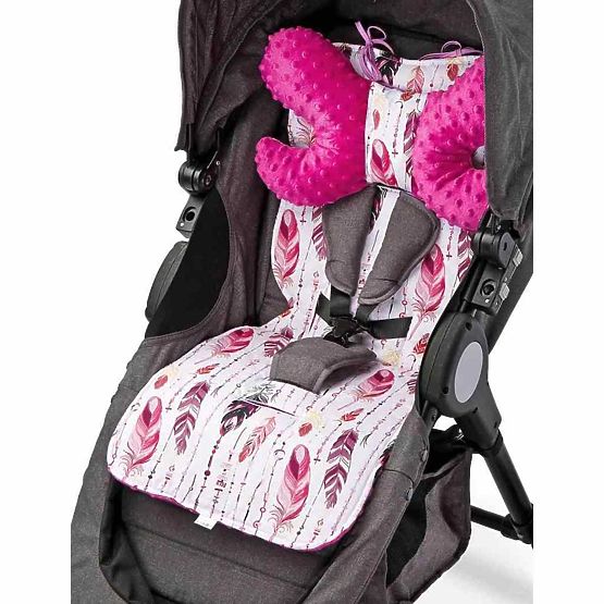 Podložka do kočíka Basic Sensillo z Minky vankúšikom purpurová