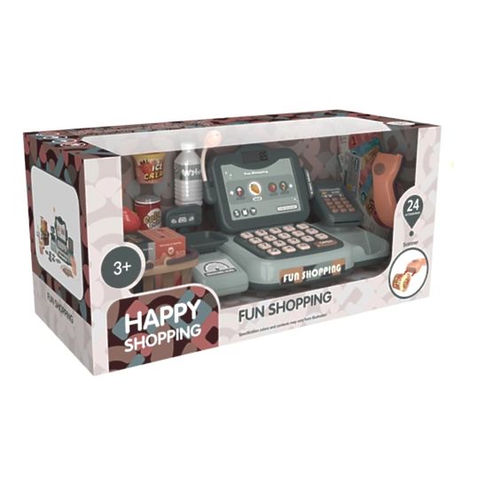 Pokladňa obchod produkty skener kalkulačka zvuky