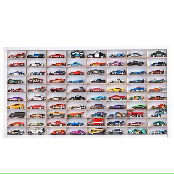 Polica na autíčka Hot Wheels - biela, 80 miest