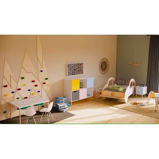 Polica na autíčka Hot Wheels - prírodná, 80 miest