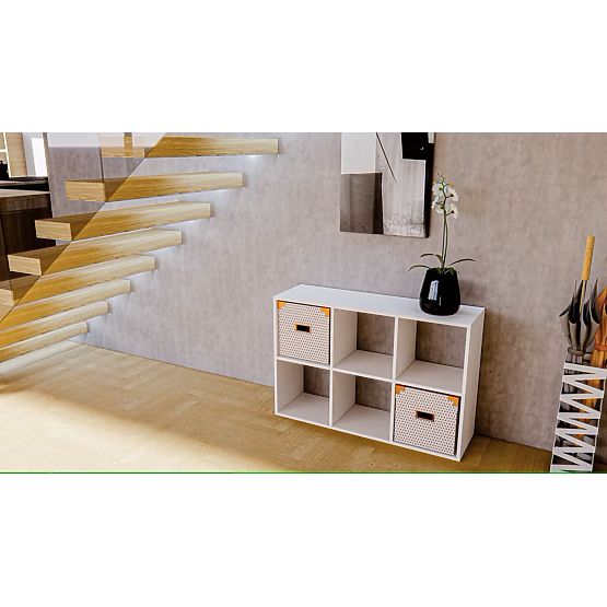 Policový regál 2x3 - biely