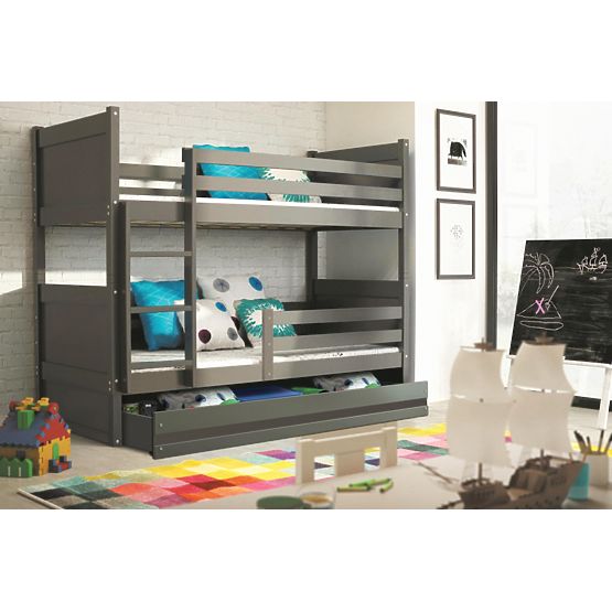 Poschodová posteľ Rocky - grafit - rôzne farby