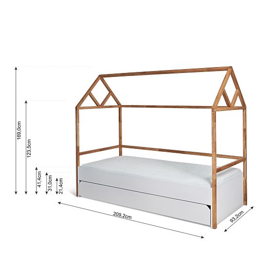 Posteľ domček so zásuvkou LOTTI GREY