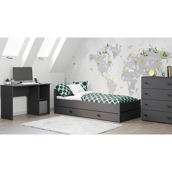 Posteľ MARCEL 200x90 sivá so zásuvkou