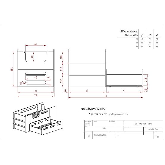 Posteľ so zásuvkou Thomas