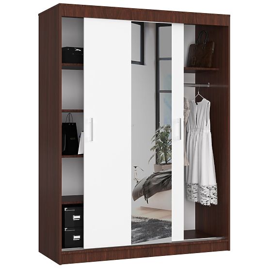POSUVNÁ SKRIŇA 150cm CLP WENGE / BIELA