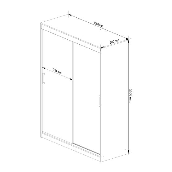 POSUVNÁ SKRIŇA 150cm CLP WENGE / BIELA