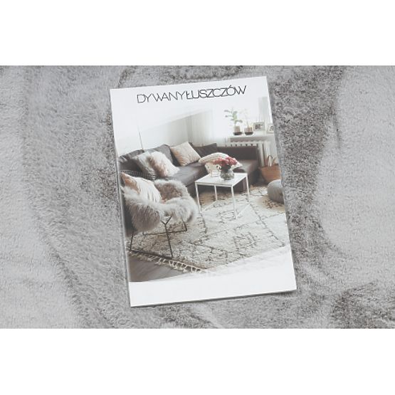 Prateľný koberec SHAPE 3146 Medvedík Shaggy - sivý plyšový, protišmykový