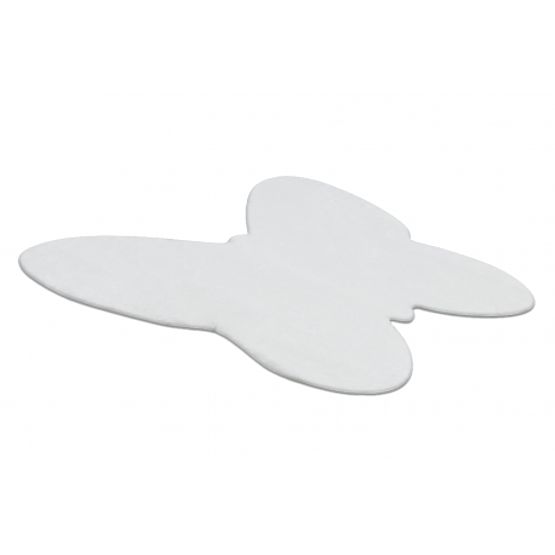 Prateľný koberec SHAPE 3150 Motýľ Shaggy - slonová kosť plyšový, protišmykový