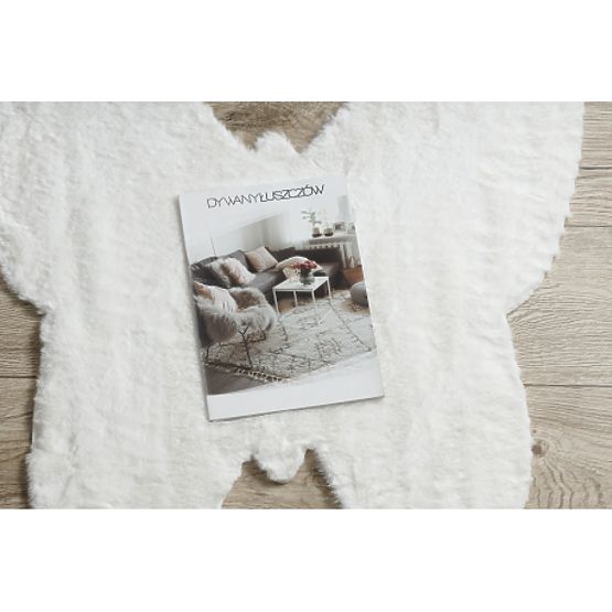 Prateľný koberec SHAPE 3150 Motýľ Shaggy - slonová kosť plyšový, protišmykový