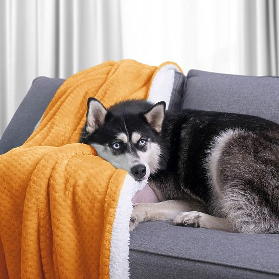 Prehoz SHLEEPY oranžový s žakárovým vzorom klasický štýl 170x210